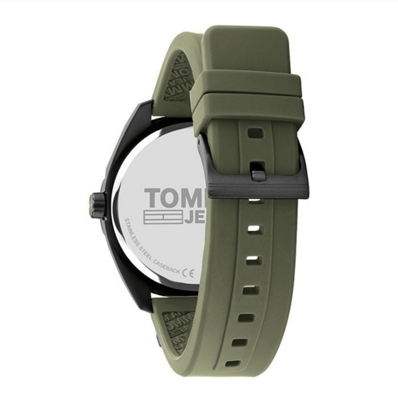 NWT Tommy Jeans Men's Quartz Watch Stainless Steel and Silicone Strap - Picture 9 of 10